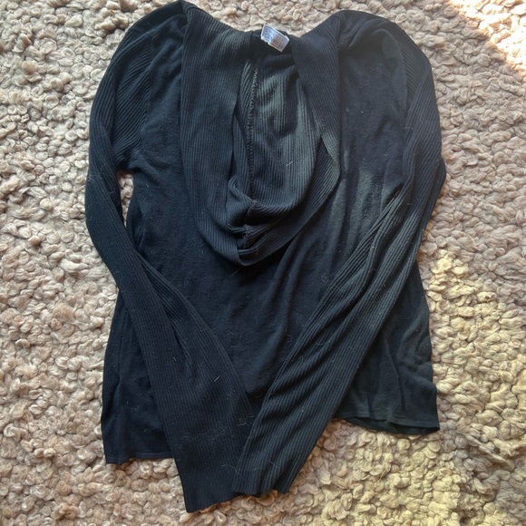 Transit Par-Such Vintage 90s/2000s Black Hooded Patterned Zip-Up Hoodie size 3 - Picture 6 of 10